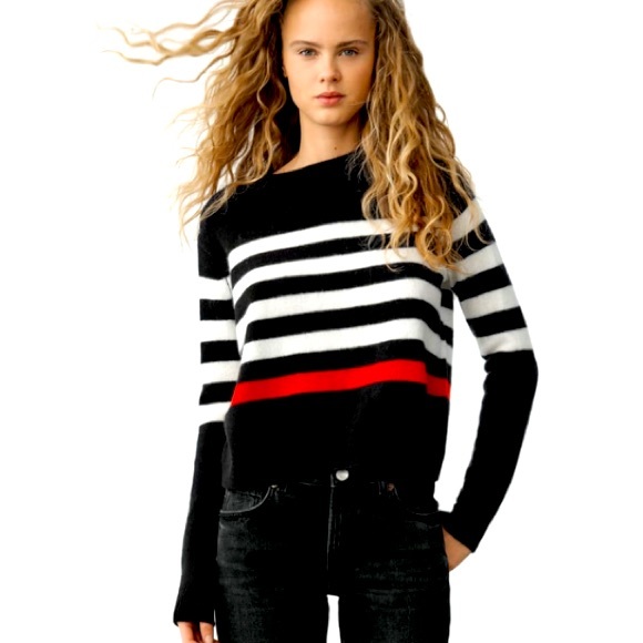 Zara Sweaters - Zara striped wool, round neck sweater